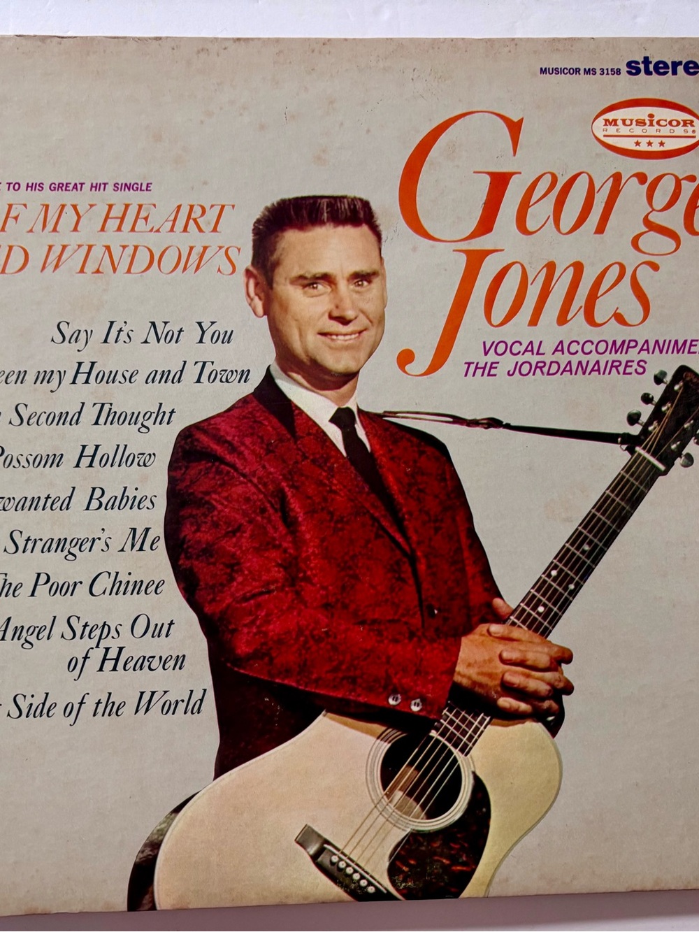 George Jones If My Heart Had Windows 1968 Country LP Musicor MS 3158 VG VG+